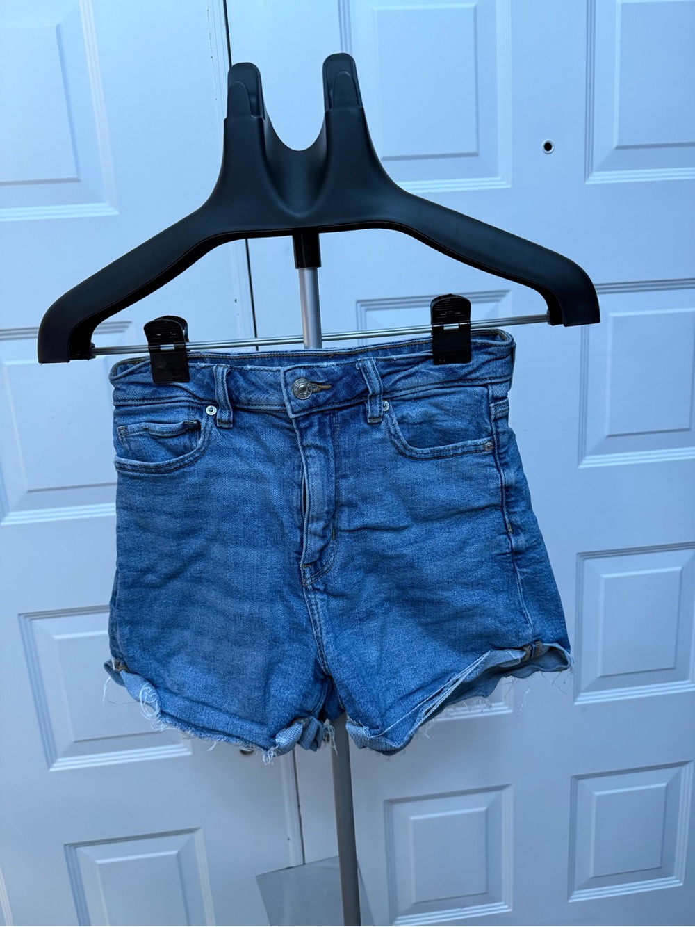 American Eagle Outfitters Medium Blue High-Rise Denim Shorts